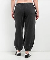 Ninth Hall Fundamentals Tyla Black Mineral Wash Oversized Sweatpants