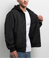 Ninth Hall Fundamentals Varsity Black Hooded Bomber Jacket