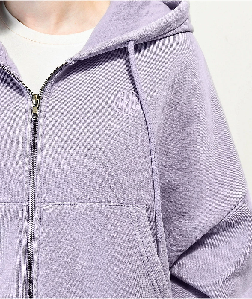 Ninth Hall Fundamentals Zena Orchid Boxy Crop Zip Hoodie