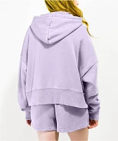 Ninth Hall Fundamentals Zena Orchid Boxy Crop Zip Hoodie