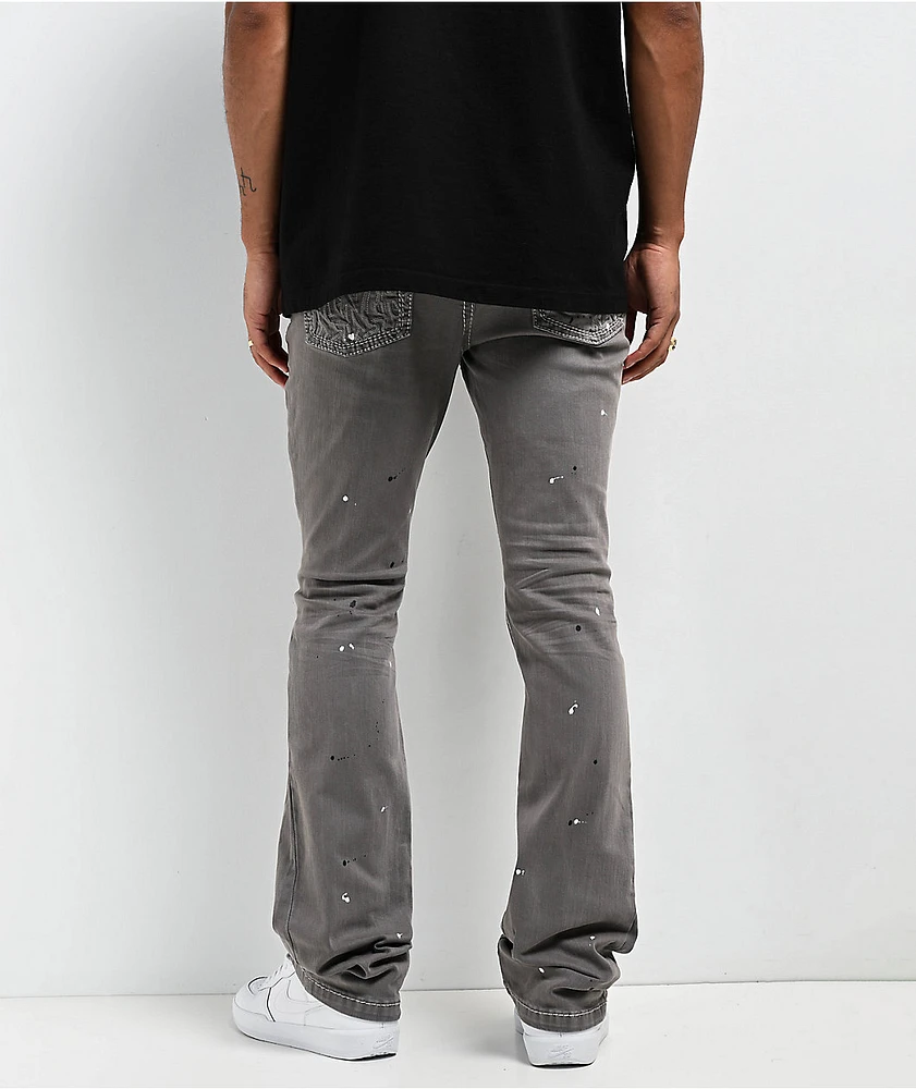 Ninth Hall Grey Denim Stacked Flare Jeans