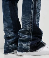 Ninth Hall Haze Blue Wash Stacked Flare Cargo Jeans