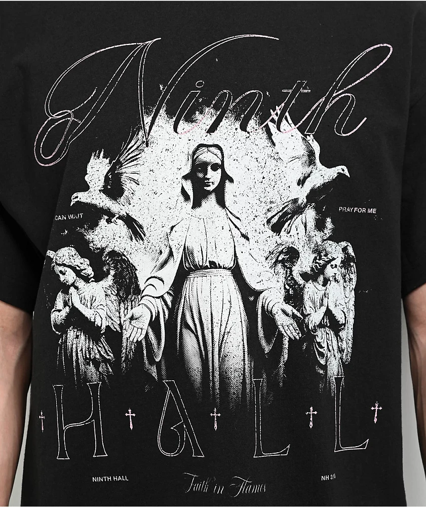 Ninth Hall Heaven Can Wait Black T-Shirt