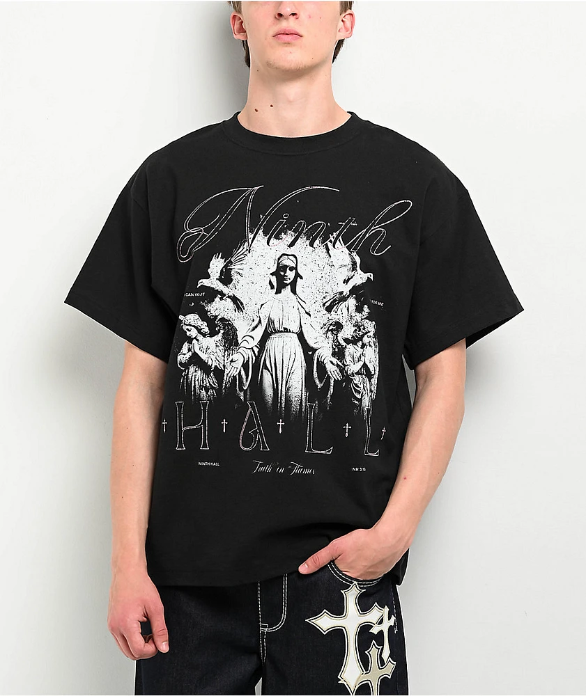 Ninth Hall Heaven Can Wait Black T-Shirt