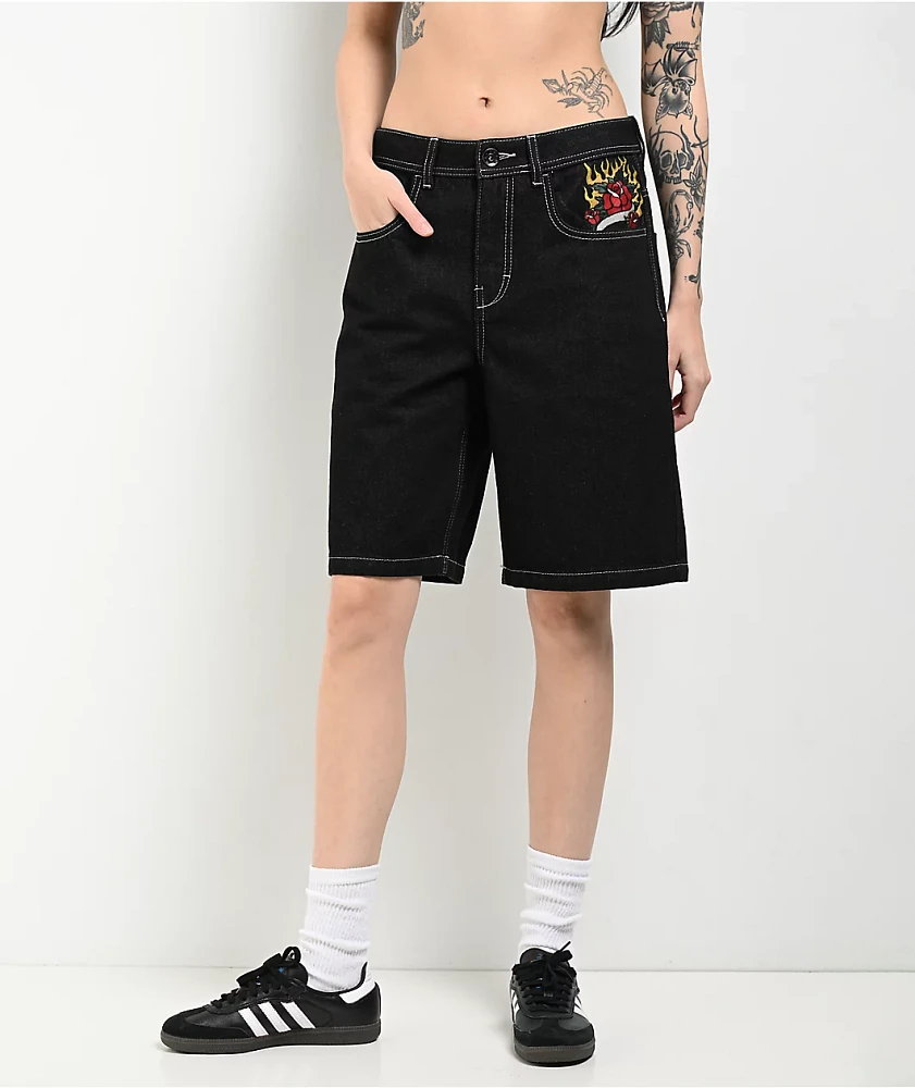 Ninth Hall Idle Black Wash Shorts