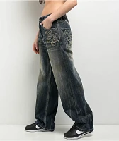 Ninth Hall Idle Blue Wash Straight Leg Jeans