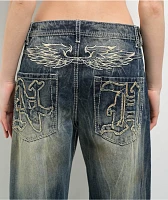 Ninth Hall Idle Blue Wash Straight Leg Jeans