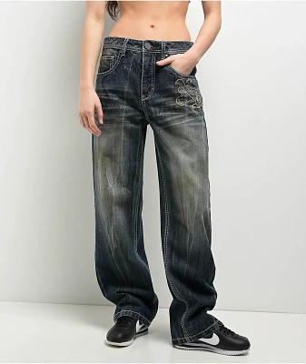 Ninth Hall Idle Blue Wash Straight Leg Jeans