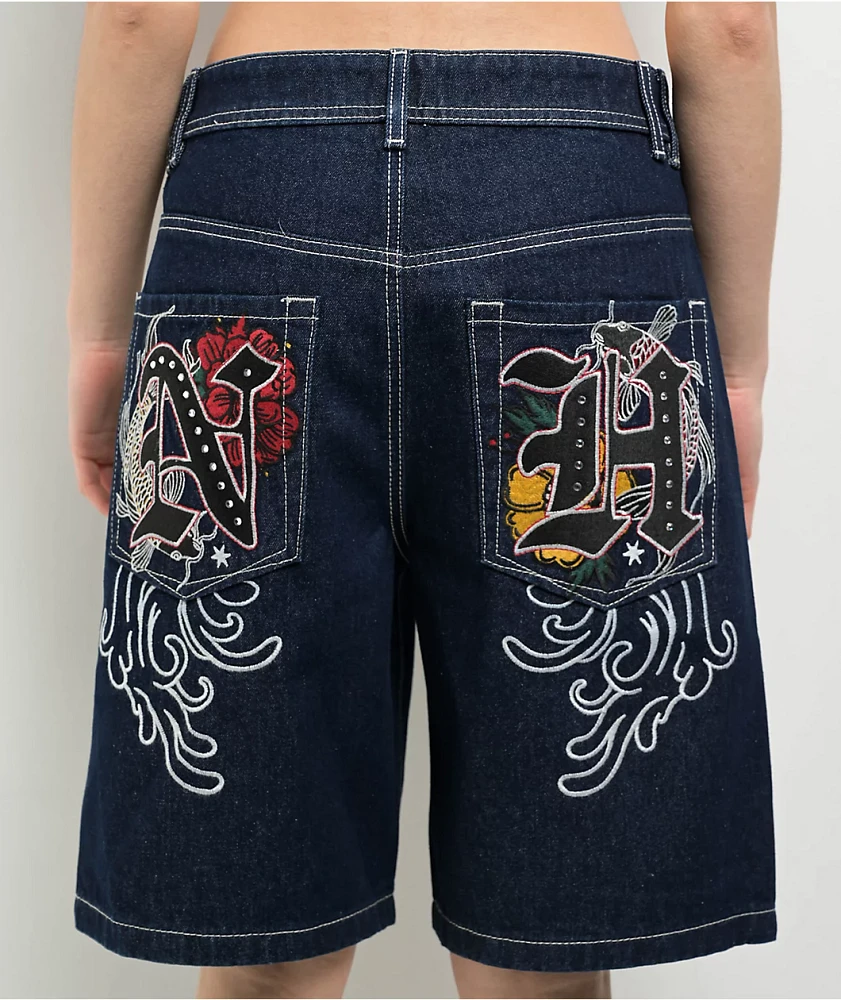 Ninth Hall Idle Dark Blue Shorts