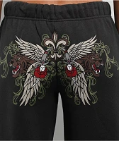 Ninth Hall Jenna Black Wide Leg Sweatpants