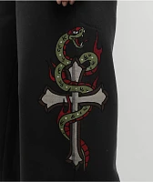 Ninth Hall Jenna Black Wide Leg Sweatpants