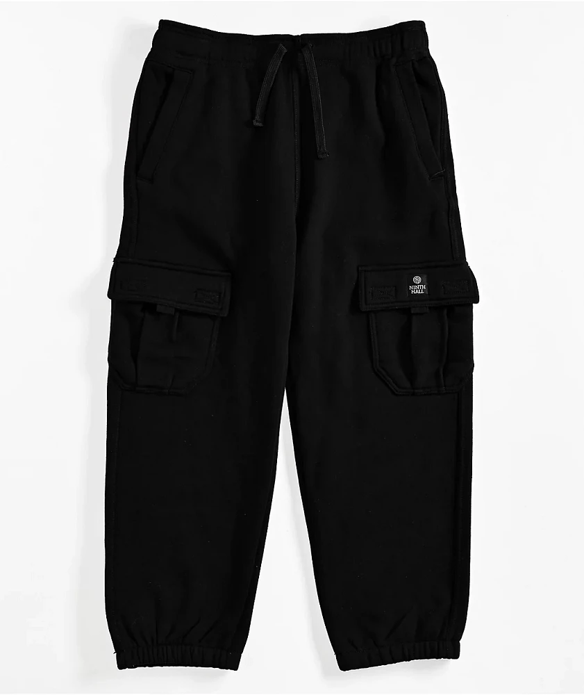 Ninth Hall Kids Stash Black Cargo Sweatpants