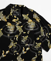 Ninth Hall Koi Black Short Sleeve Button Up Shirt