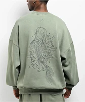 Ninth Hall Koi Pond Green Oversized Crewneck Sweatshirt