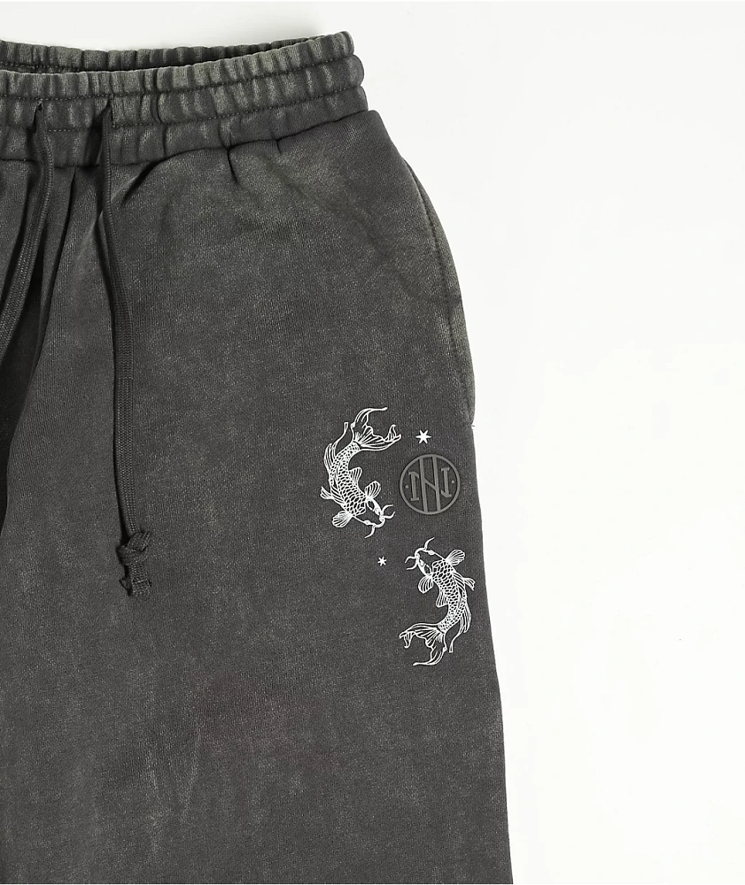 Ninth Hall Kyra Black Mineral Wash Oversized Sweatpants