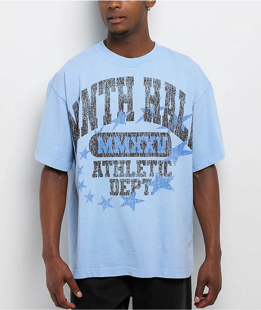 Ninth Hall Layered Text Light Blue Wash T-Shirt