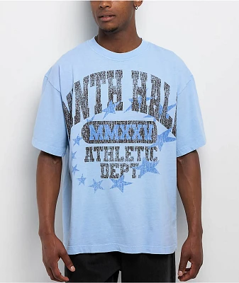 Ninth Hall Layered Text Light Blue Wash T-Shirt