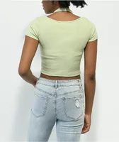 Ninth Hall Leia Green Cut Out Crop Top