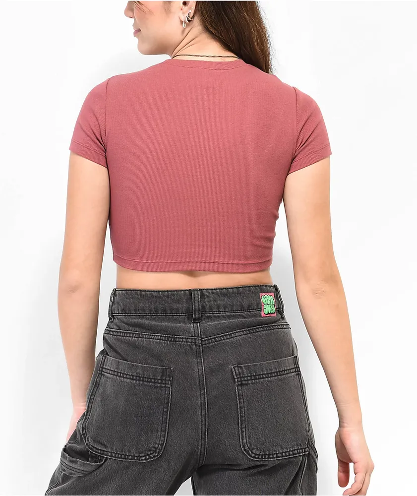 Ninth Hall Lisa Rouge Cut Out Crop Top