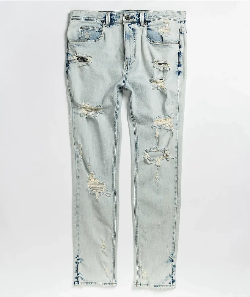 Men's Light Wash Ripped Jeans