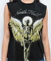 Ninth Hall Mattie Skeleton Black Wash Tank Top