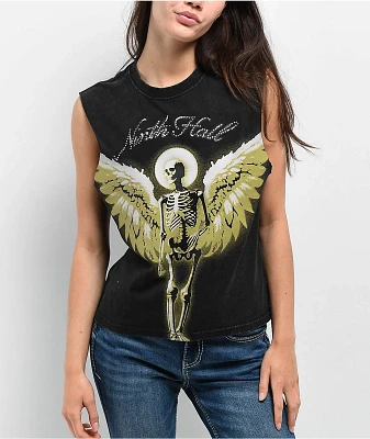 Ninth Hall Mattie Skeleton Black Wash Tank Top