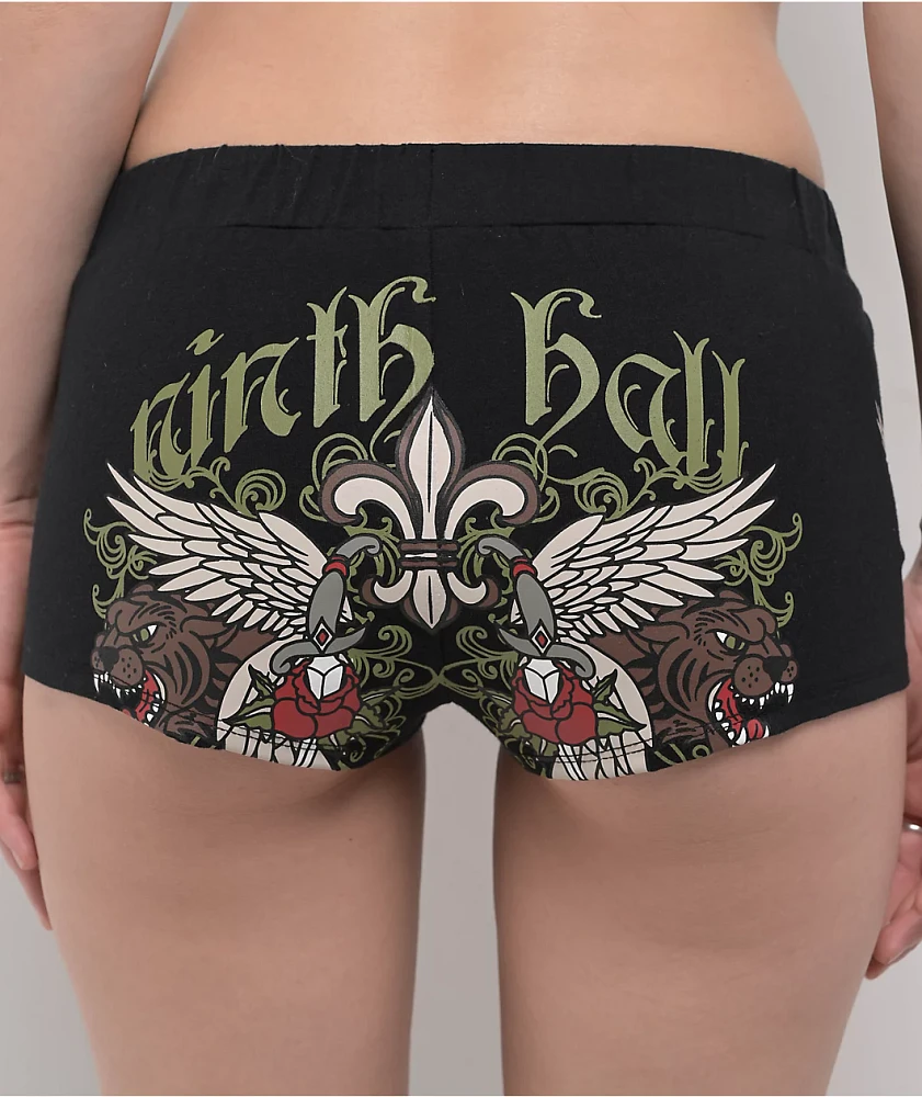 Ninth Hall Mimi Fleur De Lis Black Lounge Shorts