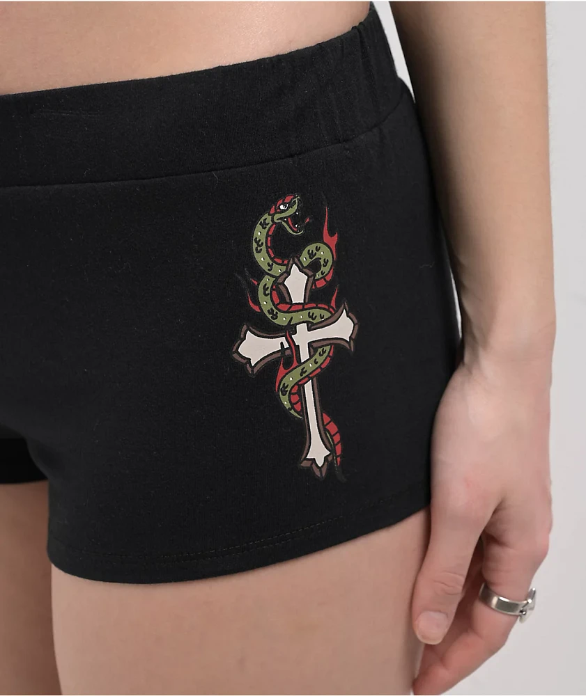 Ninth Hall Mimi Fleur De Lis Black Lounge Shorts