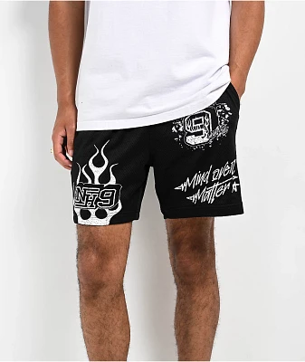 Ninth Hall Mind Over Matter Black Mesh Shorts