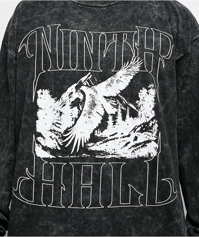 Ninth Hall Natures Edge Black Wash Long Sleeve T-Shirt