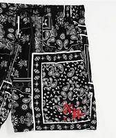 Ninth Hall Paisley Black Rayon Shorts