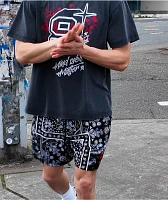 Ninth Hall Paisley Black Rayon Shorts