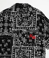 Ninth Hall Paisley Black Short Sleeve Button Up Shirt