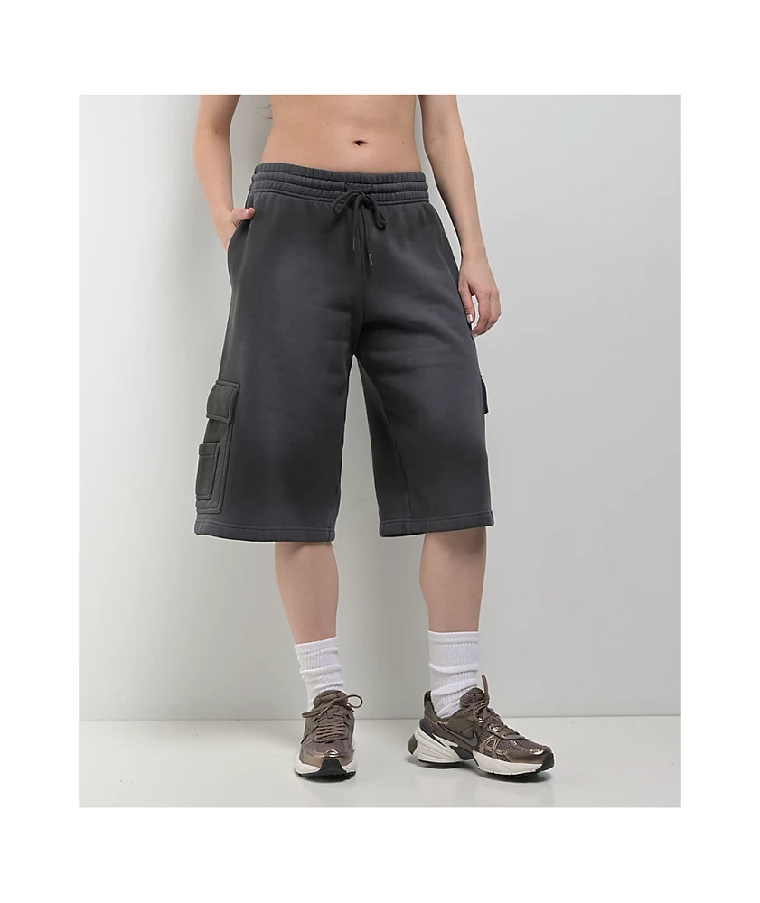 Ninth Hall Payton Charcoal Wash Relaxed Cargo Sweat Shorts