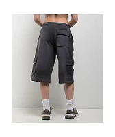 Ninth Hall Payton Charcoal Wash Relaxed Cargo Sweat Shorts