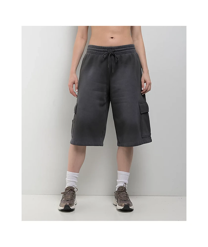 Ninth Hall Payton Charcoal Wash Relaxed Cargo Sweat Shorts