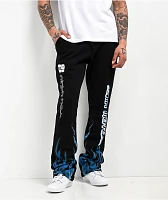 Ninth Hall Race Signal Black Stacked Flare Sweatpants