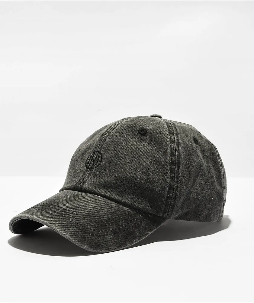 Ninth Hall Rinsed Black Strapback Hat