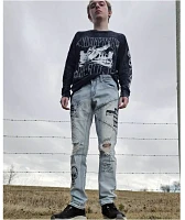 Ninth Hall Rogue Printed Light Aged Skinny Jeans