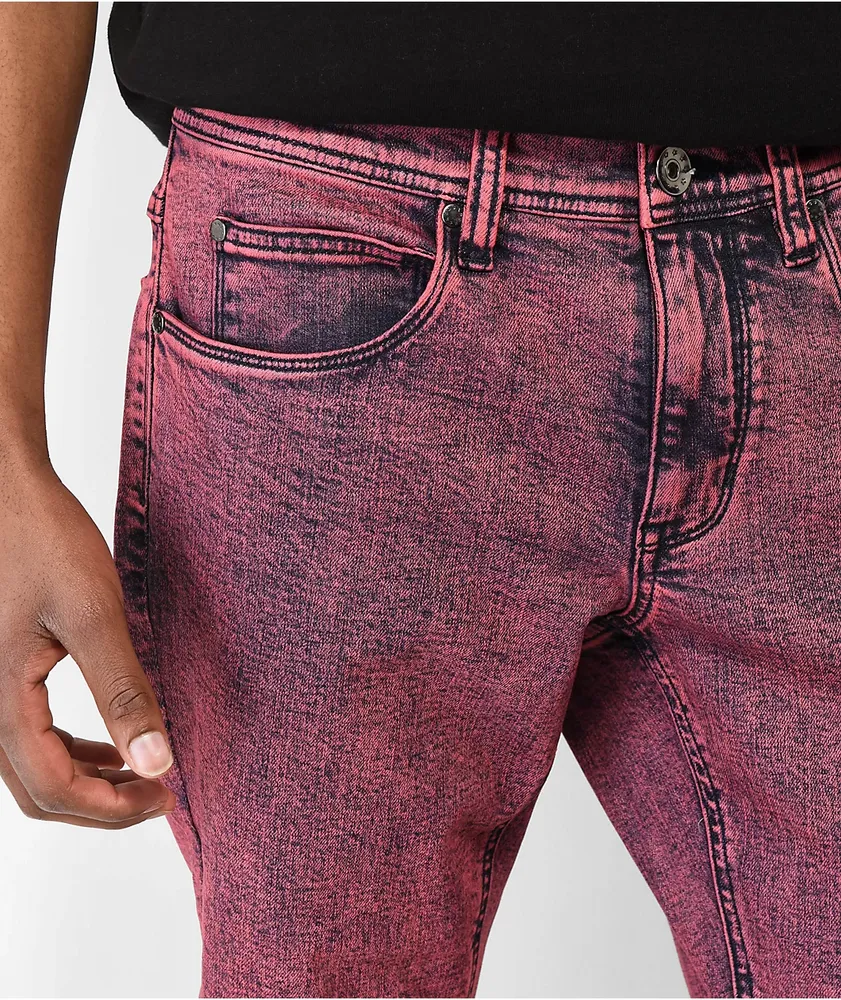 Ninth Hall Rogue Skinny Red Acid Wash Jeans