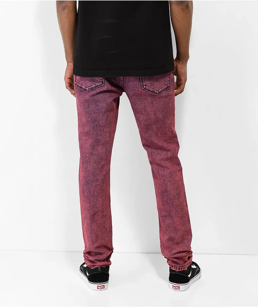 Ninth Hall Rogue Skinny Red Acid Wash Jeans