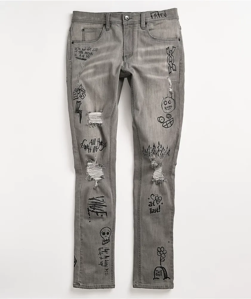 Ninth Hall Rogue Skinny Purple Acid Wash Jeans