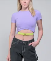 Ninth Hall Sabrina Purple & Yellow Crop T-Shirt