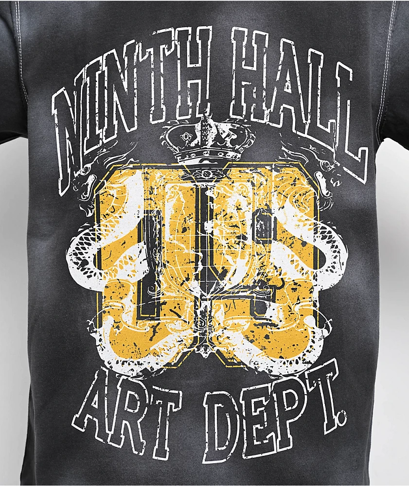 Ninth Hall Shipwreck Black Wash Raw Edge T-Shirt