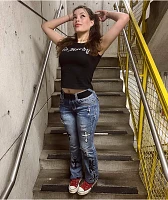 Ninth Hall Signal Crosses Light Blue Flared Jeans