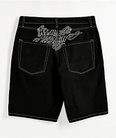 Ninth Hall Waylay Black Raw Denim Shorts