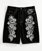 Ninth Hall Waylay Black Raw Denim Shorts