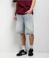 Ninth Hall Waylay Skull Blue Wash Loose Fit Shorts