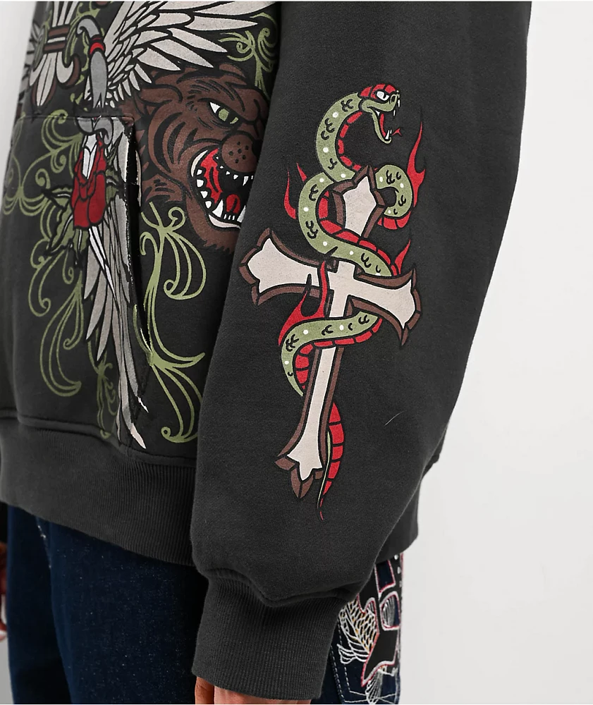 Ninth Hall Wichita Raglan Black Hoodie