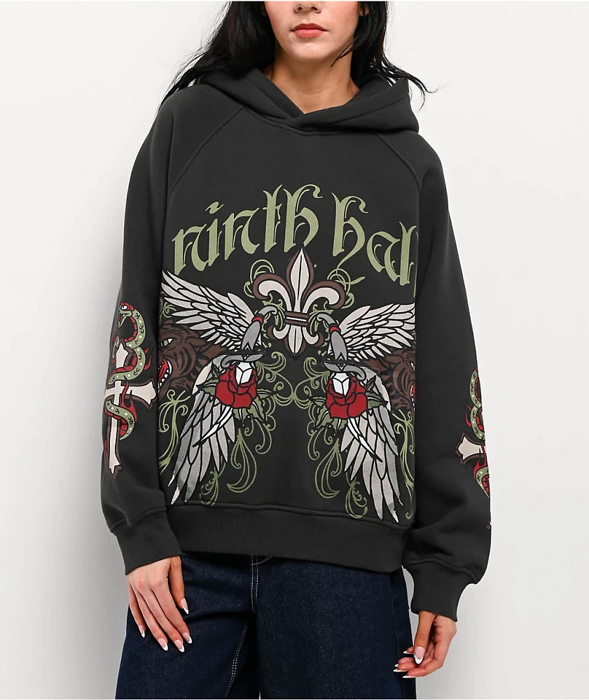 Ninth Hall Wichita Raglan Black Hoodie
